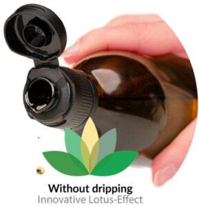 Lotus effect bottle for oils | Goerlich Pharma